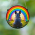 French Bulldog Grey Rainbow Bridge Stained Glass Effect Suncatcher